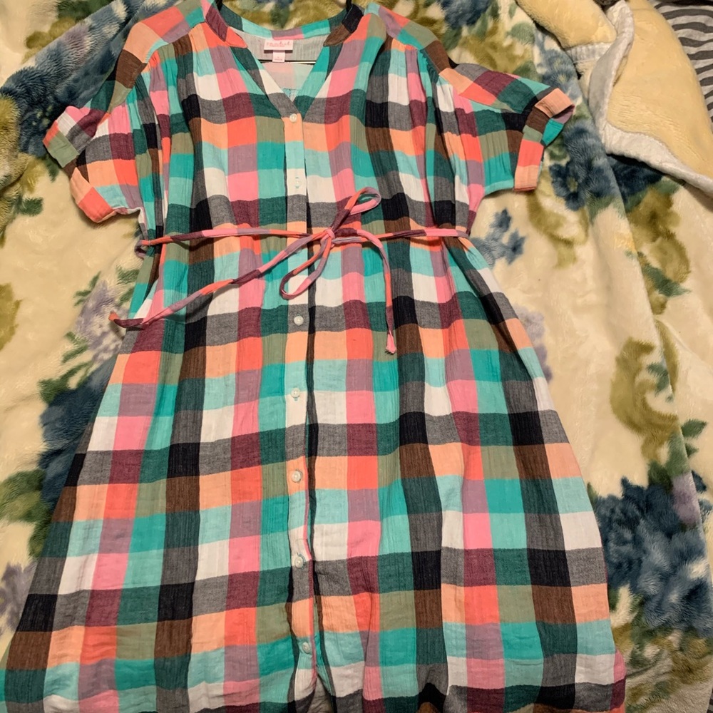 Isabel Maternity checkered shirt dress